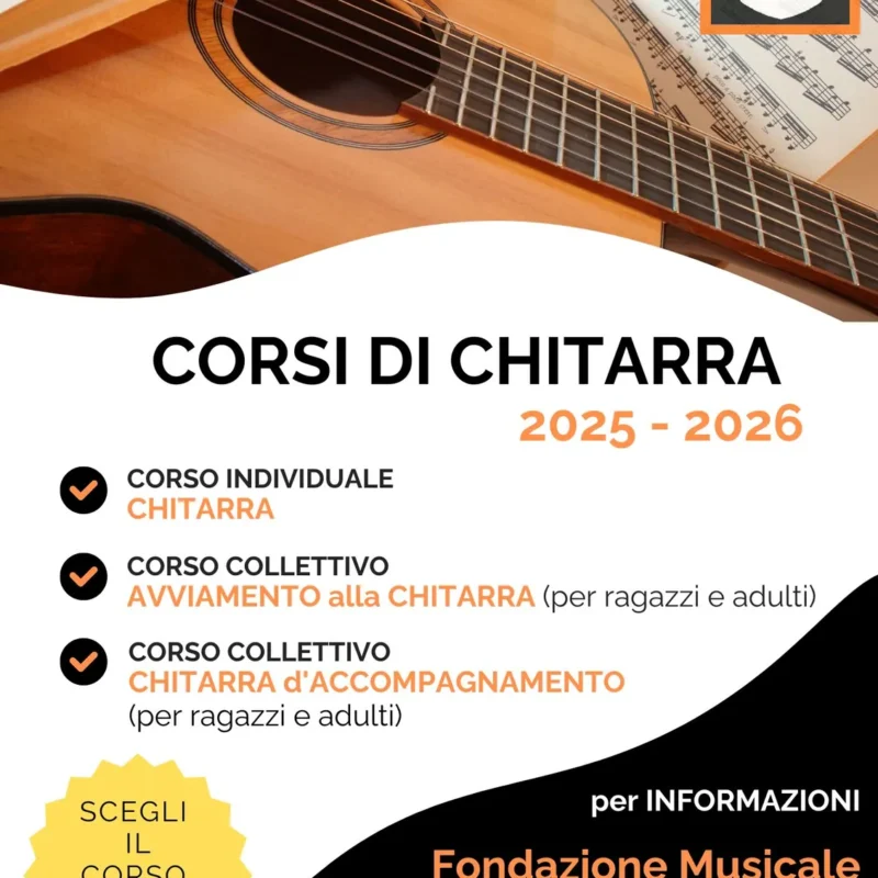 Novità - Apertura Nuovi Corsi di Chitarra – Fondazione Musicale Vincenzo Appiani