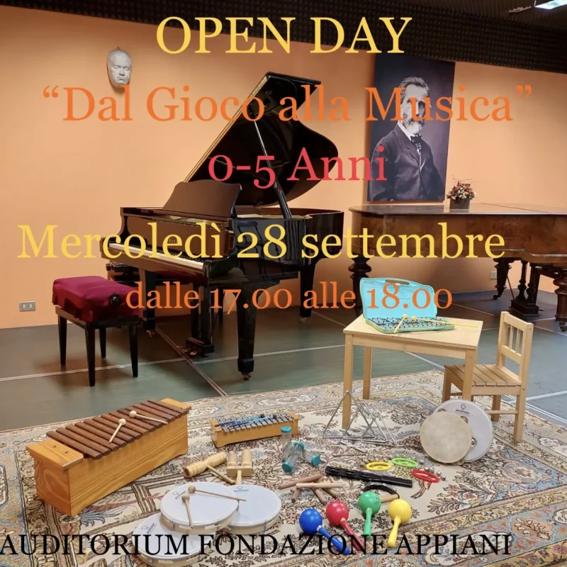 Open Day: Nuovi Corsi dal Gioco alla Musica – Fondazione Musicale Vincenzo Appiani