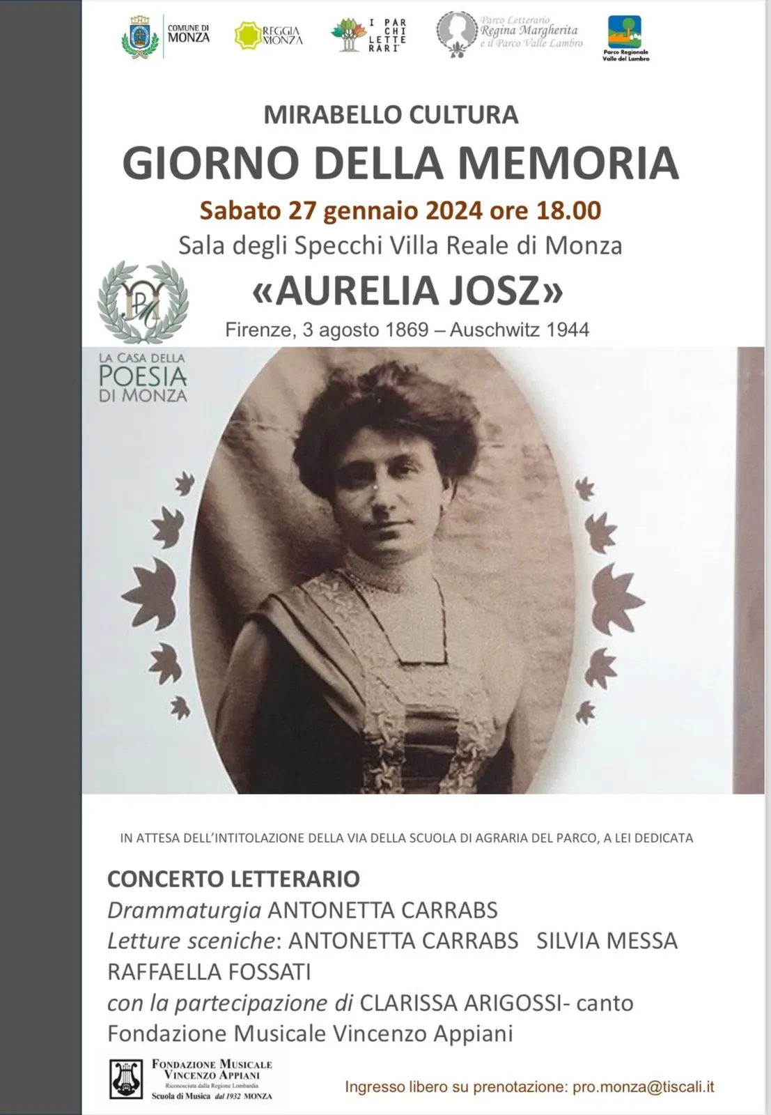 Locandina concerto villa reale – Fondazione Musicale Vincenzo Appiani