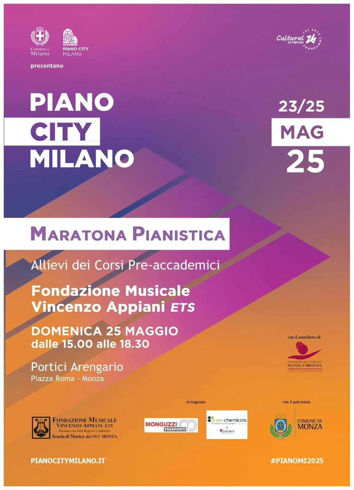 Locandina piano city 2025 – Fondazione Musicale Vincenzo Appiani