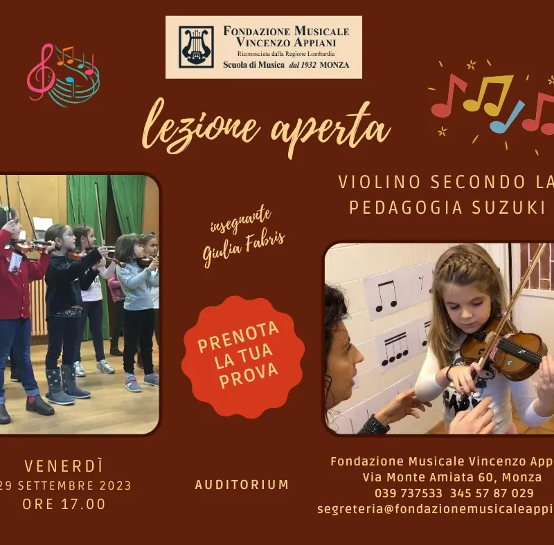 Open Day: Corso di Violino - Metodo Suzuki – Fondazione Musicale Vincenzo Appiani